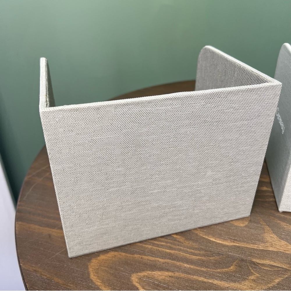 Caraway Food Storage Bin Holder Organizer Cabinet Gray x 2 Gray Canvas Magnetic - Picture 7 of 12